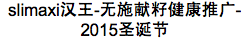 slimaxi漢王-無施獻籽健康推廣- 2015聖誕節 